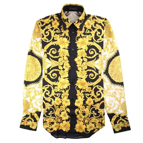 black and gold versace shirt womens|Versace collection men shirt black.